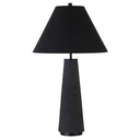 Modern 28” Black Ceramic Table Lamp with Black Cone Shade – Elegant Home Lighting