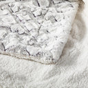 DaDa Bedding Luxury Faux Fur Throw Blanket – Milky White & Purple, Reversible Sherpa, Ultra-Soft & Cozy