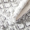 DaDa Bedding Luxury Faux Fur Throw Blanket – Milky White & Purple, Reversible Sherpa, Ultra-Soft & Cozy