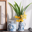 Hand-Painted Blue and White Porcelain Vase – Pomegranate Design, Ceramic Flower Vase for Home Décor, Table Centerpiece