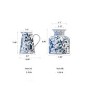 Hand-Painted Blue and White Porcelain Vase – Pomegranate Design, Ceramic Flower Vase for Home Décor, Table Centerpiece