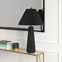 Sleek modern black lamp with cone shade for bedroom or office décor