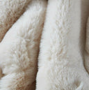 Cassilda Luxury Chinchilla Faux Fur Throw Blanket – Beige Plush Cozy Home Décor