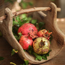Rustic wooden serving tray made from Paulownia wood with natural finish