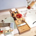Bamboo Bathtub Tray – Expandable Caddy for Wine, Book & Spa Essentials