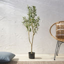 Realistic pre-potted olive tree for indoor home décor