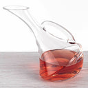 Elegant mouth-blown crystal carafe showcasing red wine