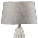 Set of Two 23” White Ceramic Bedside Lamps – Elegant Bedroom Lighting