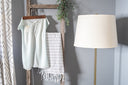 4-Step Rustic Wood Ladder Shelf – Weathered Grey Handmade Farmhouse Decor