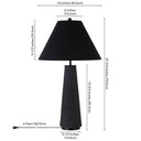 Modern 28” Black Ceramic Table Lamp with Black Cone Shade – Elegant Home Lighting
