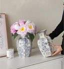 Hand-Painted Blue & White Ceramic Vase – Traditional Chinese Floral Design