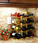 Modern bamboo wine storage rack for kitchen and dining décor