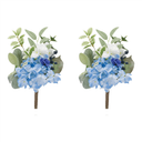 Elegant home décor with blue and green artificial floral picks