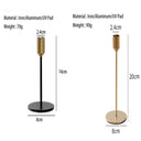 Set of 2 Minimalist Gold Metal Candle Holders – Tapered Candle Stands