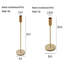Set of 2 Minimalist Gold Metal Candle Holders – Tapered Candle Stands
