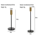 Set of 2 Minimalist Gold Metal Candle Holders – Tapered Candle Stands