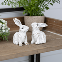 Japandi-inspired resin bunny accent piece