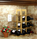 Eco-friendly natural bamboo wine rack showcasing 12 bottles