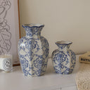 Hand-Painted Blue & White Ceramic Vase – Traditional Chinese Floral Design