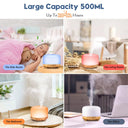 500ml Ultrasonic Aromatherapy Diffuser – Remote-Controlled Mist with 7-Color LED Glow