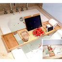 Bamboo Bathtub Tray – Expandable Caddy for Wine, Book & Spa Essentials