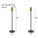 Set of 2 Minimalist Gold Metal Candle Holders – Tapered Candle Stands