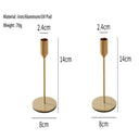 Set of 2 Minimalist Gold Metal Candle Holders – Tapered Candle Stands
