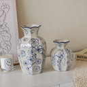 Hand-Painted Blue & White Ceramic Vase – Traditional Chinese Floral Design
