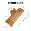Bamboo Bathtub Tray – Expandable Caddy for Wine, Book & Spa Essentials