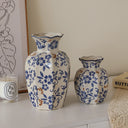 Hand-Painted Blue & White Ceramic Vase – Traditional Chinese Floral Design
