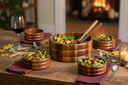 Acacia Wood Salad Bowl Set lifestyle