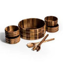 Acacia Wood Salad Bowl Set — 7 Piece