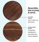 Härthwood Walnut Wood Cutting Board | 12" Round Black Walnut Charcuterie & Serving Board