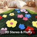 Cute Green Moss Floral Bathroom Runner Rug | 24x47