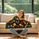 Cute Green Moss Floral Bathroom Runner Rug | 24x47