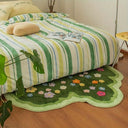 Cute Green Moss Floral Bathroom Runner Rug | 24x47
