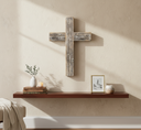 Rustic Reclaimed Wood Cross – Farmhouse Wall Décor & Inspirational Accent