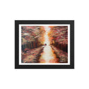 Fall in Love hand-painted art print framed in black Ayous wood