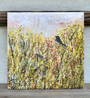 Sparrow in the Meadow artisan ceramic tile