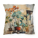 Rustic Botanical Throw Pillow – Indoor & Outdoor Decorative Pillow, UV & Water-Resistant for Patio, Garden & Home